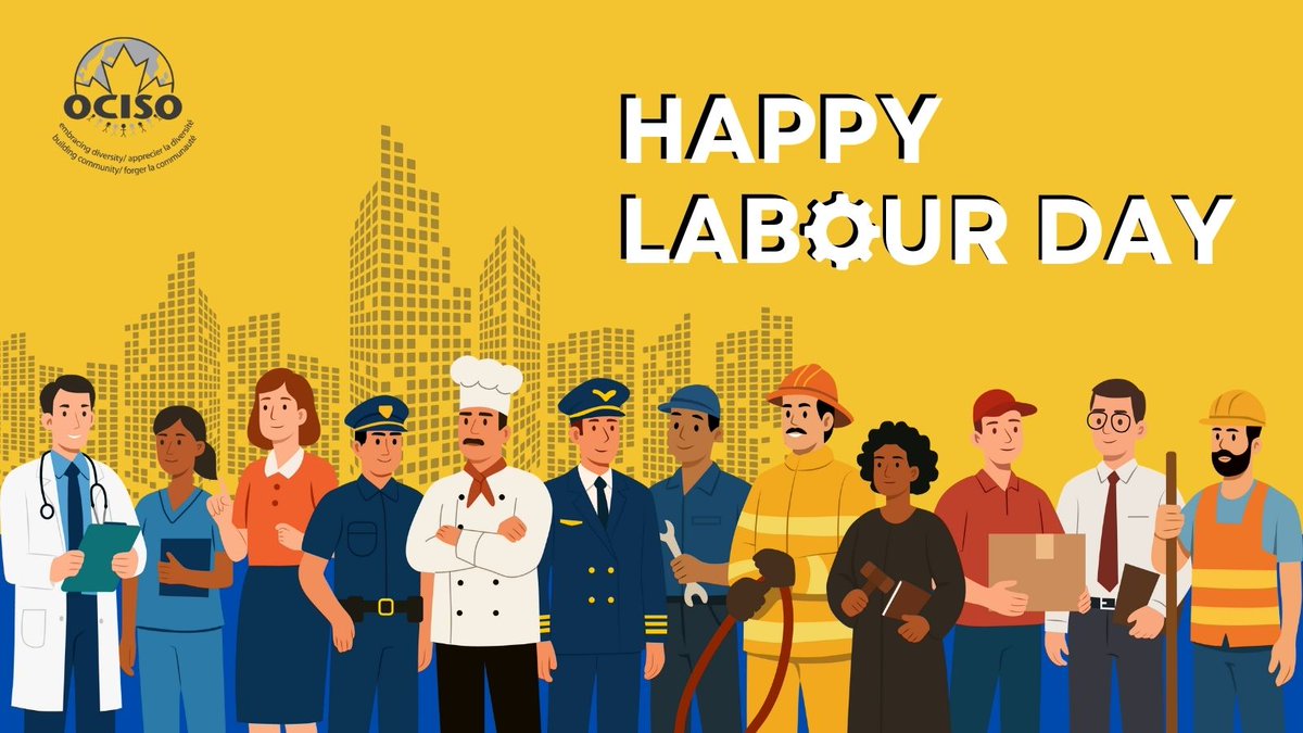 Happy Labour Day! 

Today, we honour the contributions of workers and the importance of fair, dignified work for all. 

Please note that OCISO offices are closed on Monday, September 1. Wishing everyone a restful and meaningful holiday.
