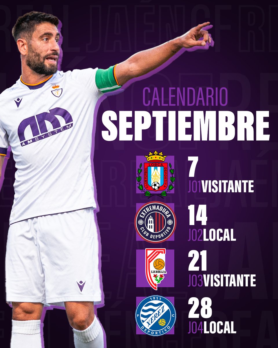 🍂 𝗦𝗘𝗣𝗧𝗜𝗘𝗠𝗕𝗥𝗘

⚽ Arranca un mes muy especial: ¡el comienzo de una nueva temporada! 💜

🏠 Dos partidos en nuestro estadio

🚍 Dos partidos como visitante

💪🏽 ¡𝗟𝗮𝗴𝗮𝗿𝘁𝗼𝘀, 𝗷𝘂𝗻𝘁𝗼𝘀 𝗶𝗿𝗲𝗺𝗼𝘀 𝗮 𝗽𝗼𝗿 𝘁𝗼𝗱𝗼!