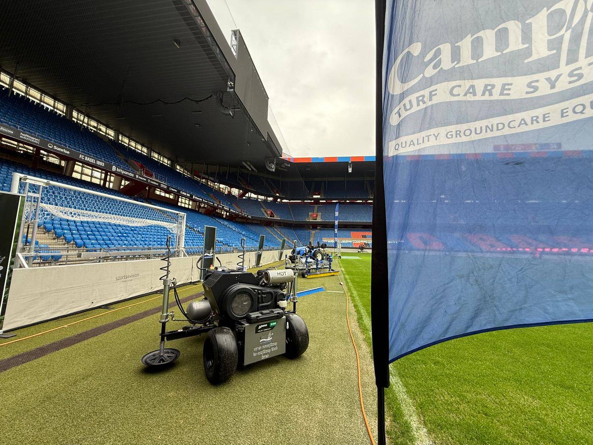 We are all set up at #TurfTech2025 happening today &amp; tomorrow in Basel, Switzerland 🇨🇭 

#campeymachineryworldwide #campeyturfcare #groundsmen  #greenkeepers #sportsturf