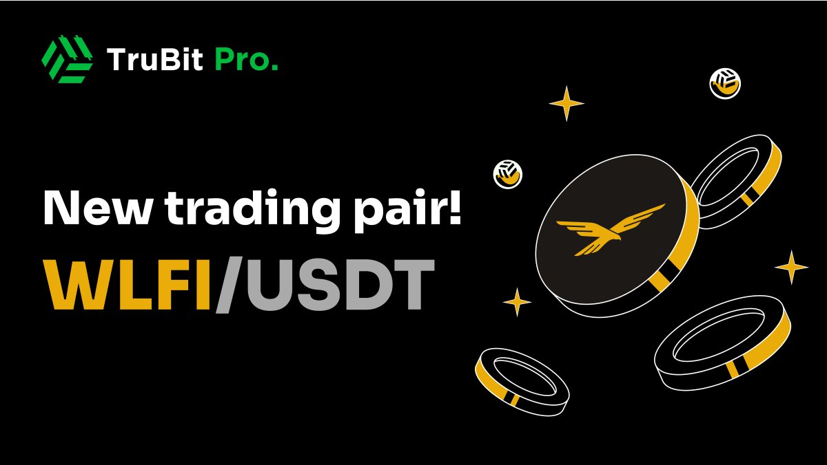 🚀 TruBit Pro is among the first to list WLFI!

<a href="/worldlibertyfi/">WLFI</a>'s WLFI token is driving global liquidity with #stablecoins. 

Be among the first to trade WLFI/USDT on TruBit Pro and unlock new opportunities. 

Start trading today!   

🔗 trubit.com/pro/crypto-spo…

#TruBitPro #WLFI