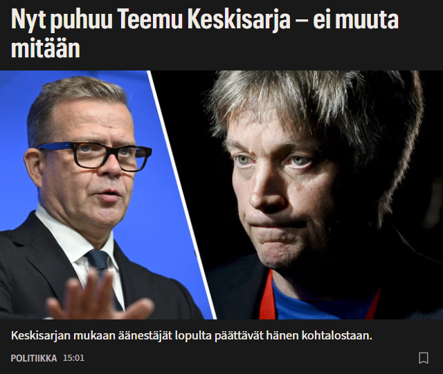 "Puhetapasi hiertää Rkp:tä ja kokoomusta, eli oletko valmis muuttamaan puhetapaasi?

...

– Tässä minä olen, olen tällainen kuin olen. Äänestäjät viime kädessä päättävät, kelpaanko minä mihinkään."