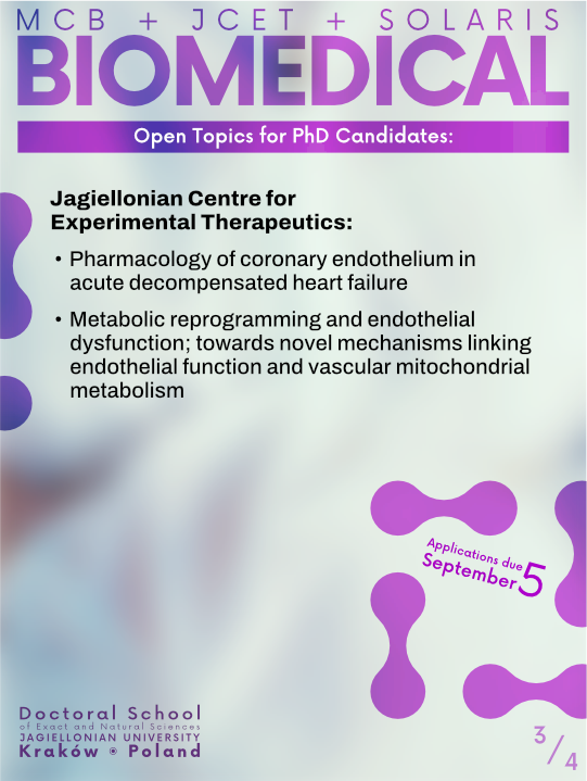science_PhD_UJ's tweet photo. Join our #BiomedicalSciences #PhDProgram! 
✅ 15 research topics (see images)
✅ #Scholarship for all #PhDcandidates
✅ Research at: @MCB_UJ, @jcet_eu, @SOLARIS_science
Applications: Sept 5
Exams: Sept 15-16
👉https://t.co/dwT2qXYOa1
#PhDopportunity #PhDposition @JagiellonskiUni https://t.co/Vw0da0JnmE