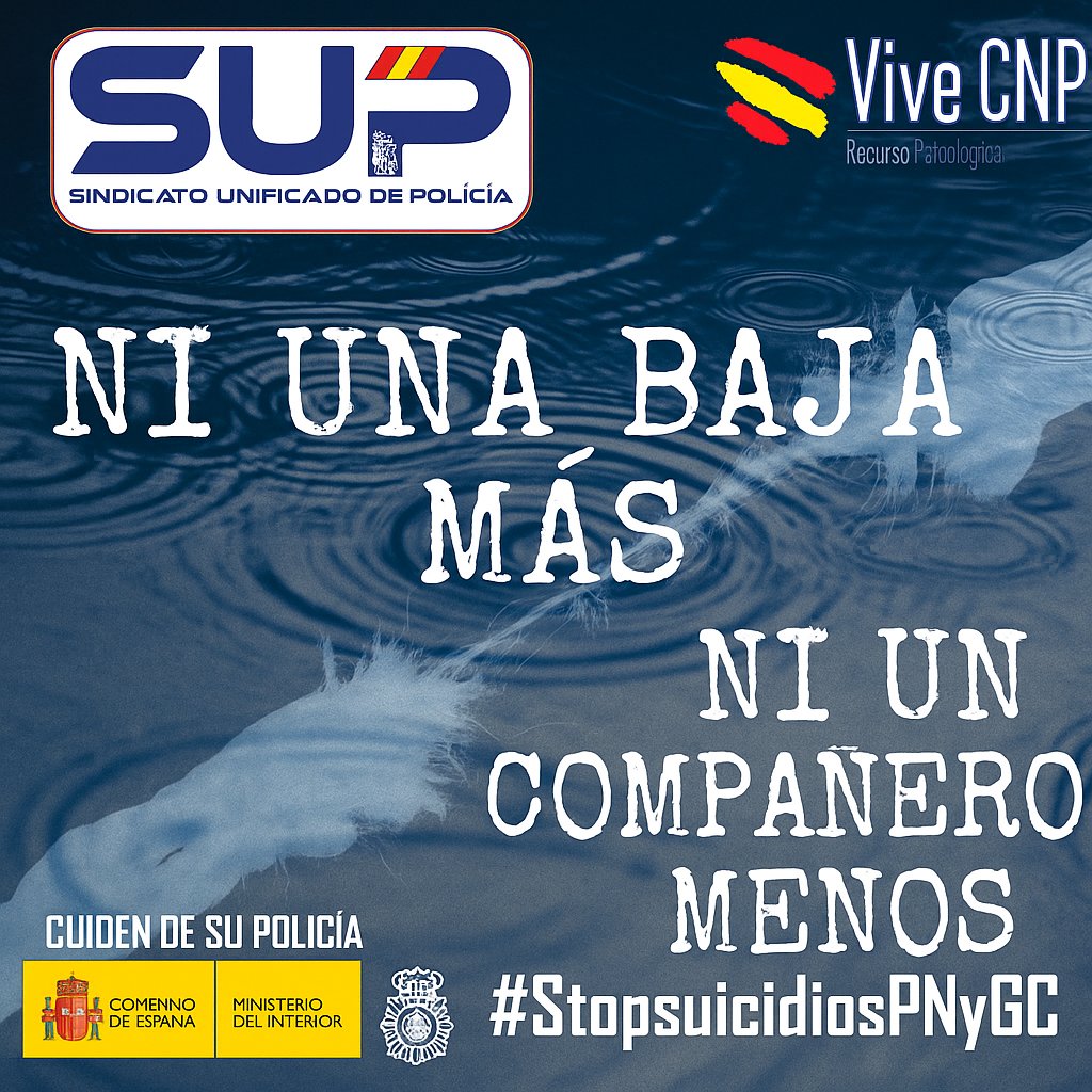 La lacra del #Suicidio golpea de nuevo a la #PolicíaNacional 
Enviamos un fuerte abrazo a compañeros y amigos
#DEP
Para prevenir las conductas autolíticas es importante identificar las señales de alerta:
⚠️Aislamiento de sus seres queridos y amigos
⚠️Agresividad o irritabilidad,