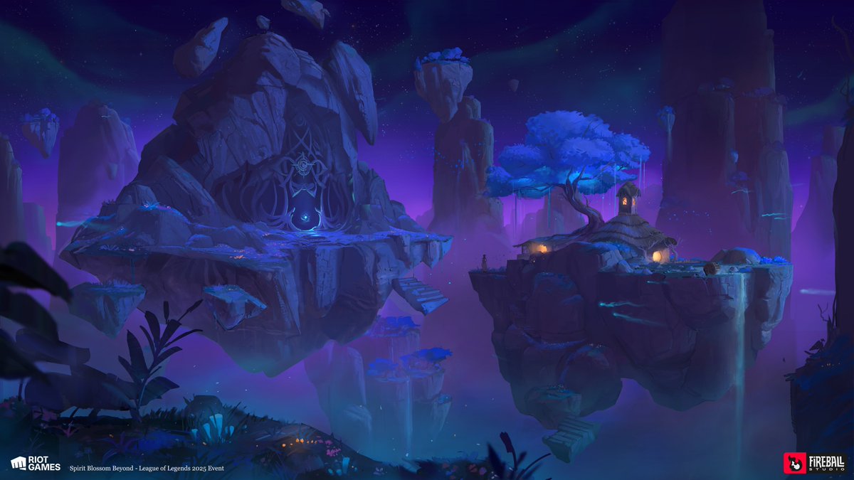 Journey into the ethereal. ☁️ This is just a glimpse of the spirit realm we helped create for Spirit Blossom Beyond. From the floating islands to the glowing spirit house, our goal was to make a place that felt both mystical and inviting. What's your favorite part of this scene?