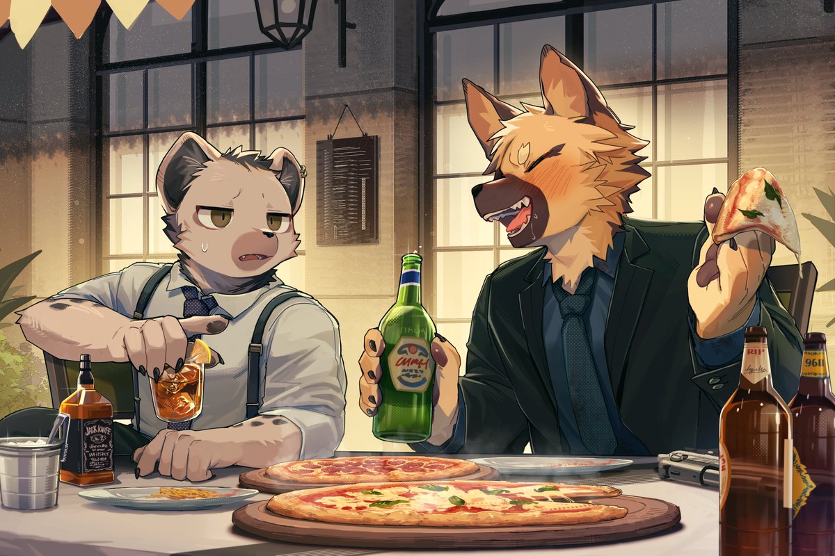 仕事終わりはピザとビールで！🍕🍻
