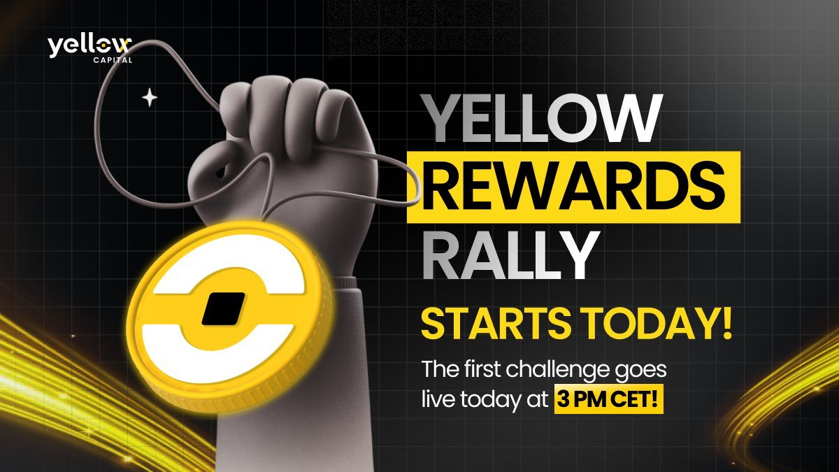 🚨 The Yellow Rewards Rally kicks off TODAY! 💛

🎮 Games • 🏆 Contests • ❓ Trivia • 💡 Exclusive Rewards

⚡ First challenge drops at 3 PM CET  don’t miss it!

👉 Join the fun in Telegram &amp; start winning 🚀 : t.me/yellow_org

#YellowRewards #Rally #Community