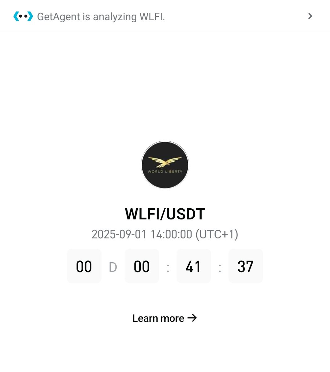 أقل من 41 دقيقة ليتم إدراج عملة #WLFI للتداول على المنصات ، رح نتابعها على منصة #Bitget 

#WLFI Listing , less than 41 Min 

يا ترى كيف رح يكون أداء العملة ؟؟ 

T.me/FLSCRYPTO 

---
#العملات_الرقمية , #CryptoNews
