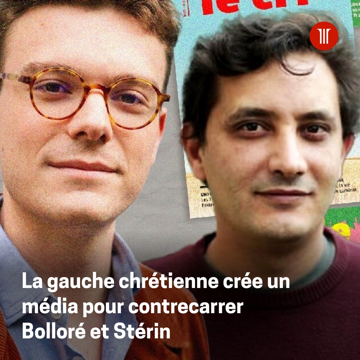 Un ancien journaliste de La Croix et un ex-agent littéraire pour le Seuil vont lancer le magazine chrétien Le Cri, en réaction à la montée du courant incarné par Vincent Bolloré et Pierre-Édouard Stérin
➡️ l.lalettre.fr/Bd