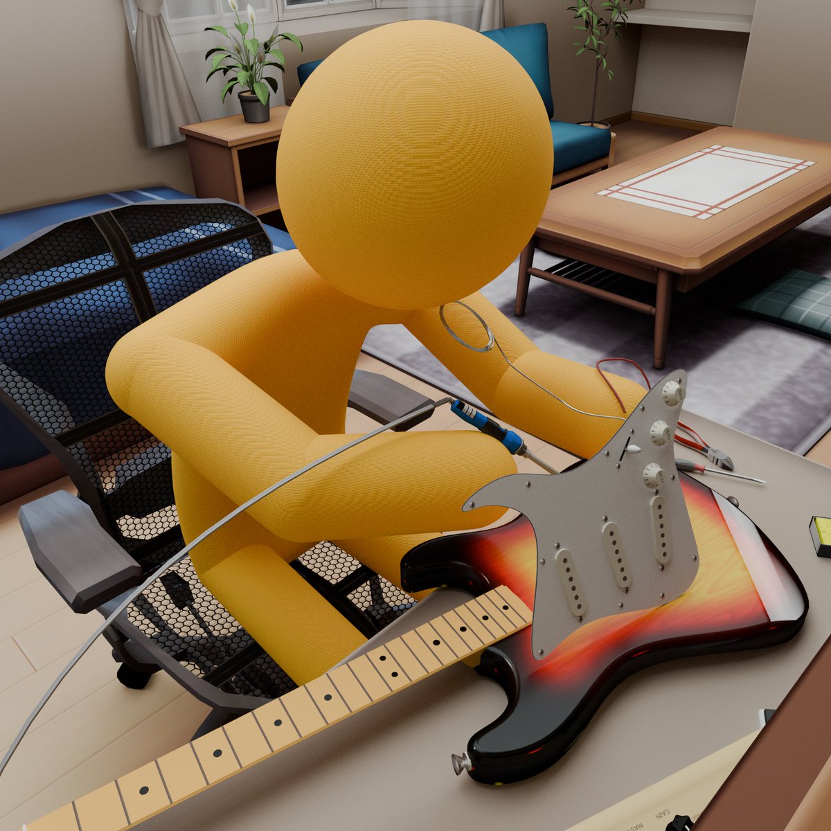 #助けて下さいあるある
ピックガード裏のはんだ付けとかいうどうあがいても腕が足りない作業