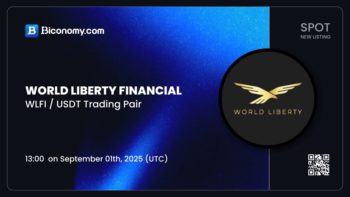 🚀NEW LISTING🔥 $WLFI We are excited to announce that @worldlibertyfi will  be listed on https://t.co/egaqT81Snr! The #WLFI / #USDT spot trading pair  will be available on September 01, 2025, 13:00 (UTC)🔥 About #
