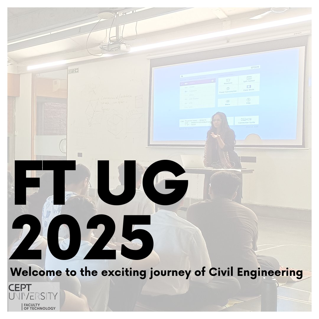 ftceptug's tweet photo. The new batch of 2025 for the 𝗕𝗮𝗰𝗵𝗲𝗹𝗼𝗿'𝘀 𝗶𝗻 𝗖𝗶𝘃𝗶𝗹 𝗘𝗻𝗴𝗶𝗻𝗲𝗲𝗿𝗶𝗻𝗴 (𝗛𝗼𝗻𝘀.) program has joined the Faculty of Technology at CEPT University. Orientation activities have begun. https://t.co/gx1BbRqGTz