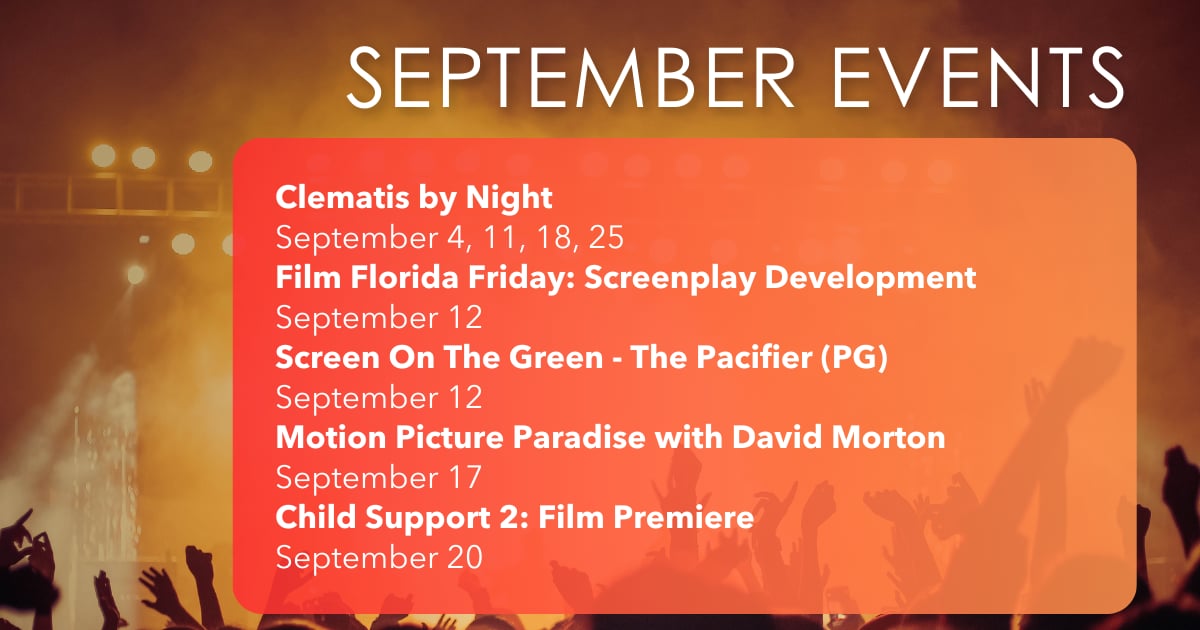 PBCFilmandTV's tweet photo. ποΈ SEPTEMBER
Discover what's happening on the vibrant entertainment, arts and culture scene in Palm Beach County this month, from a film premiere event to Clematis by Night and Screen On The Green: https://t.co/kT3jgUkjJC.
#ThePalmBeaches #Events #PalmBeachCountyEvents https://t.co/WLvxs88wY5