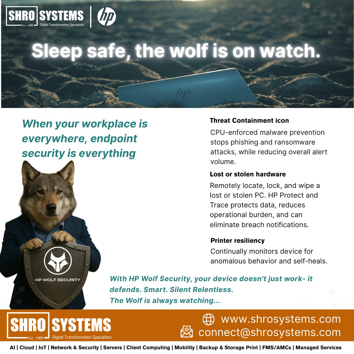shrosystems's tweet photo. 📷 HP Wolf Security: Where Instinct Meets Innovation
In the wild, the wolf survives not with strength alone- but with instinct, awareness, and relentless protection of its pack.
That’s exactly what HP Wolf Security brings to your business.
It doesn’t wait. @shrosystems https://t.co/Oxq2OphAss