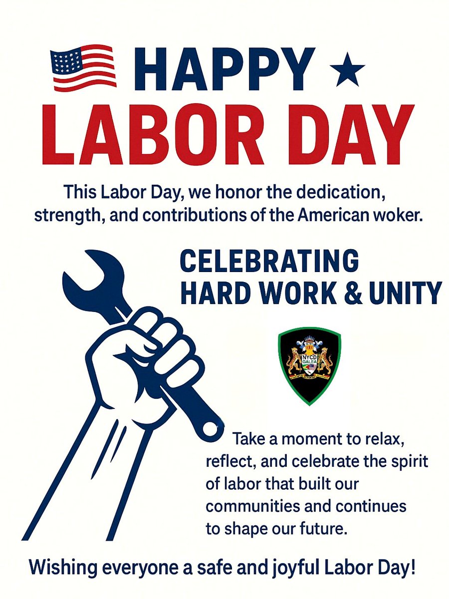 🎉 Happy Labor Day 🇺🇸
This Labor Day, we honor the dedication, strength, and contributions of the American worker.
🛠️ Celebrating Hard Work &amp; Unity

Wishing everyone a safe and joyful Labor Day!

#LaborDay #HardWork #Community #AmericanWorkers