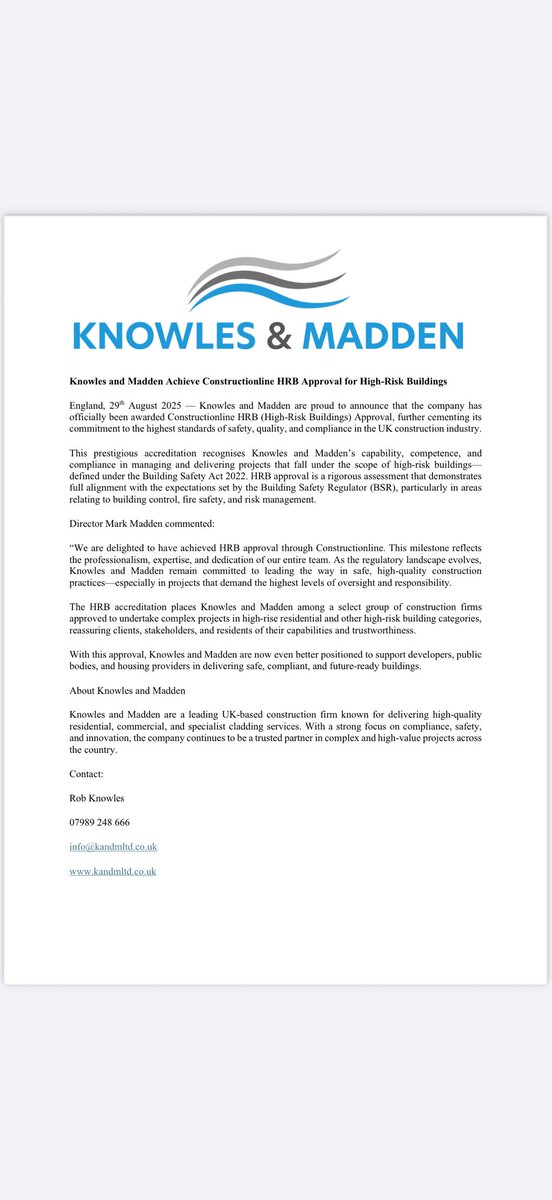 We are delighted to announce that we are now Constructionline approved to carry out work on High Risk Buildings (HRB’s).
Please get in touch if we can be of assistance in helping you out your client through Gateway 1 and 2 with specialist advice on external EWI &amp; cladding systems