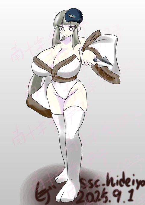 #くノ一の日  #ダイスでドスケベ和装
ドスケベ和装の凄腕くノ一の凩さん。
目の前にいても消えたと錯覚するほどの遁逃術を駆使した暗殺を得意とする無感情な女性。
ケツ穴が死ぬほど弱い。 