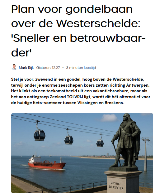 dirk lauwers (@dirk_lauwers) on Twitter photo In #Antwerpen wordt omwille van het ego van sommige politici gekozen voor een #prestigebrug voor fietsers (die meermaals per dag gesloten zal zijn voor doorvaart zeeschepen en drie keer duurder is dan #kabelbaan).
Zijn de Nederlanders rationeler? 
omroepzeeland.nl/nieuws/1774884… In #Antwerpen wordt omwille van het ego van sommige politici gekozen voor een #prestigebrug voor fietsers (die meermaals per dag gesloten zal zijn voor doorvaart zeeschepen en drie keer duurder is dan #kabelbaan).
Zijn de Nederlanders rationeler? 
omroepzeeland.nl/nieuws/1774884…