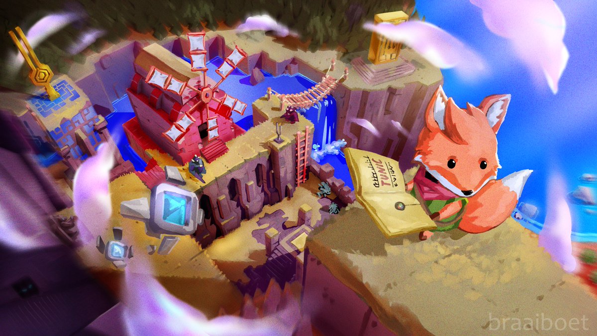 Tunic started as a cute toybox and escalated into the biggest rabbit-hole I've ever gone down.

Thanks to everyone who made streaming it on Twitch a great experience, especially <a href="/regameyk/">Kevin Regamey (on Bluesky)</a> for letting me know all the times I was breaking the game 😂 
#Tunic <a href="/dicey/">💀dicey💀</a> <a href="/FinjiCo/">Finji</a> #fanart