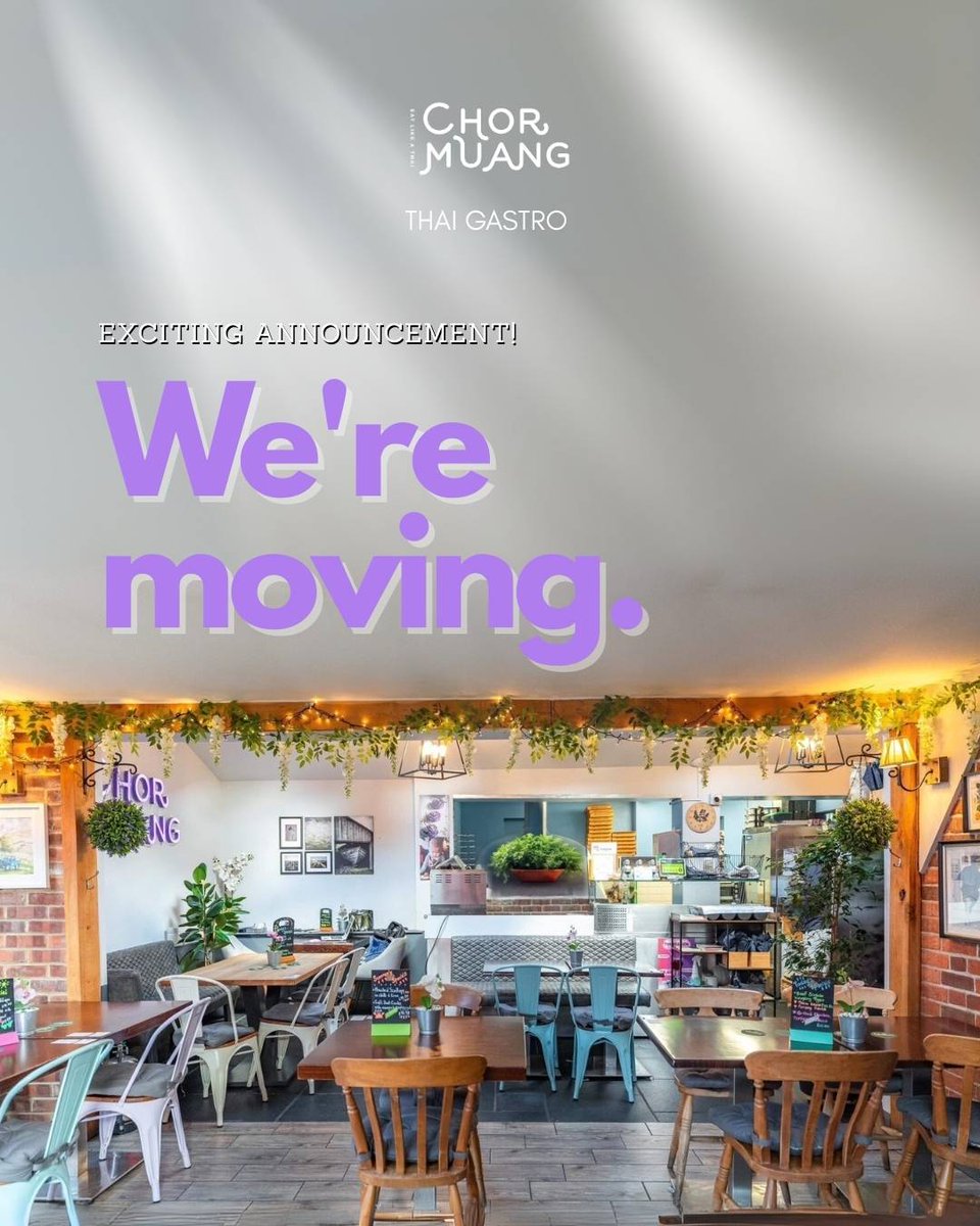 We're thrilled to announce that a brand-new chapter awaits us soon in #December 

In the meantime, make the most of our current home - book with us, dine with us, and let's celebrate this chapter together 
#restaurant #moving #Oxfordshire #didcot #thaifood