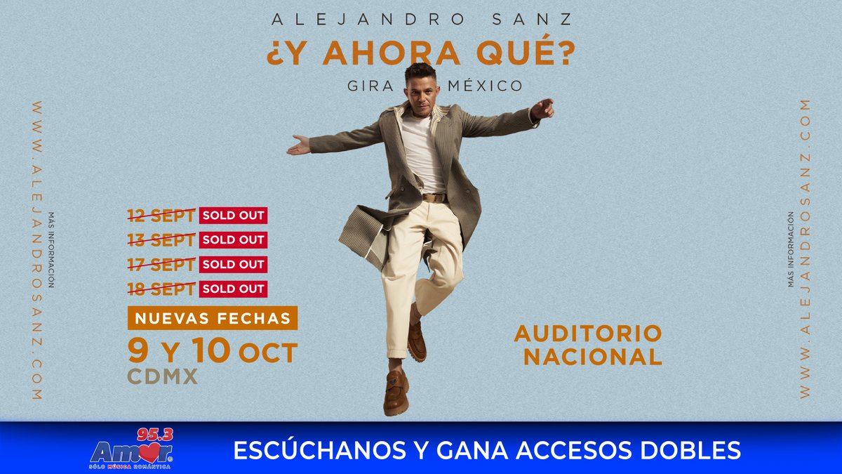 #CDMX ❤️ ¡No te pierdas a <a href="/AlejandroSanz/">Alejandro Sanz</a> en concierto! Presenta en México su nueva gira: ¿𝐘 𝐚𝐡𝐨𝐫𝐚 𝐪𝐮𝐞́? 

🎟️Participa AL AIRE o regístrate en nuestra página: ul.ink/2DDRQ2