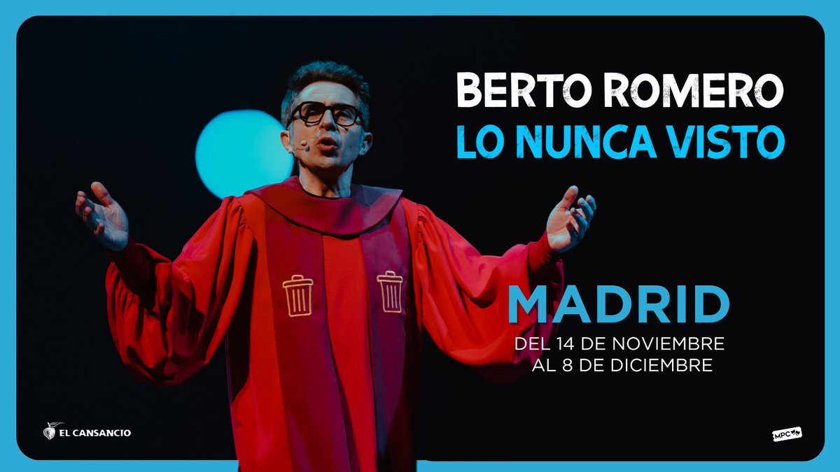 Madrid, llega Lo nunca visto. Literal.

<a href="/Berto_Romero/">Berto Romero</a>  se instala del 14 de noviembre al 8 de diciembre en el <a href="/laestacionppio/">Gran Teatro CaixaBank Príncipe Pío </a> 

Un show para reír, incomodarse y flipar 👀: 
bit.ly/ENTRADAS_Lonun…