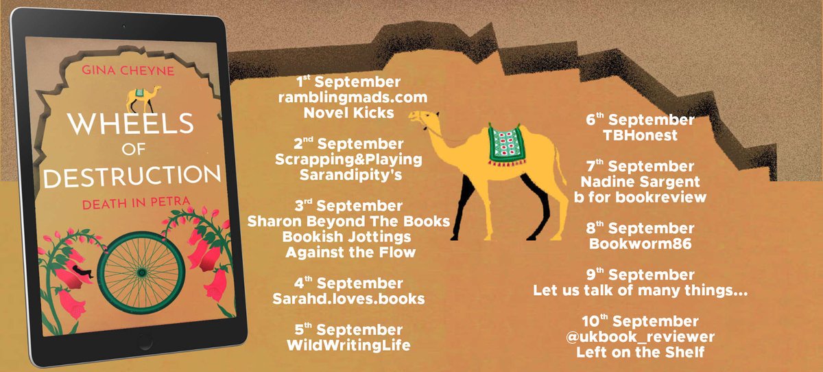 "the hostage taking, murder and all the other secrets the tourists are carrying were quite gripping and intriguing." says <a href="/ramblingmads/">Madeleine</a> about Wheels of Destruction: Death in Petra by Gina Cheyne ramblingmads.uk/2025/09/01/blo…