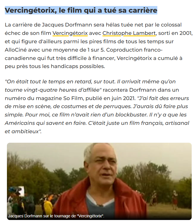 lathiolle's tweet photo. @AAigoinRMCSPORT Magnifique article sur la réussite de vercingétorix sur allocine : https://t.co/Thrxm0z3Zd