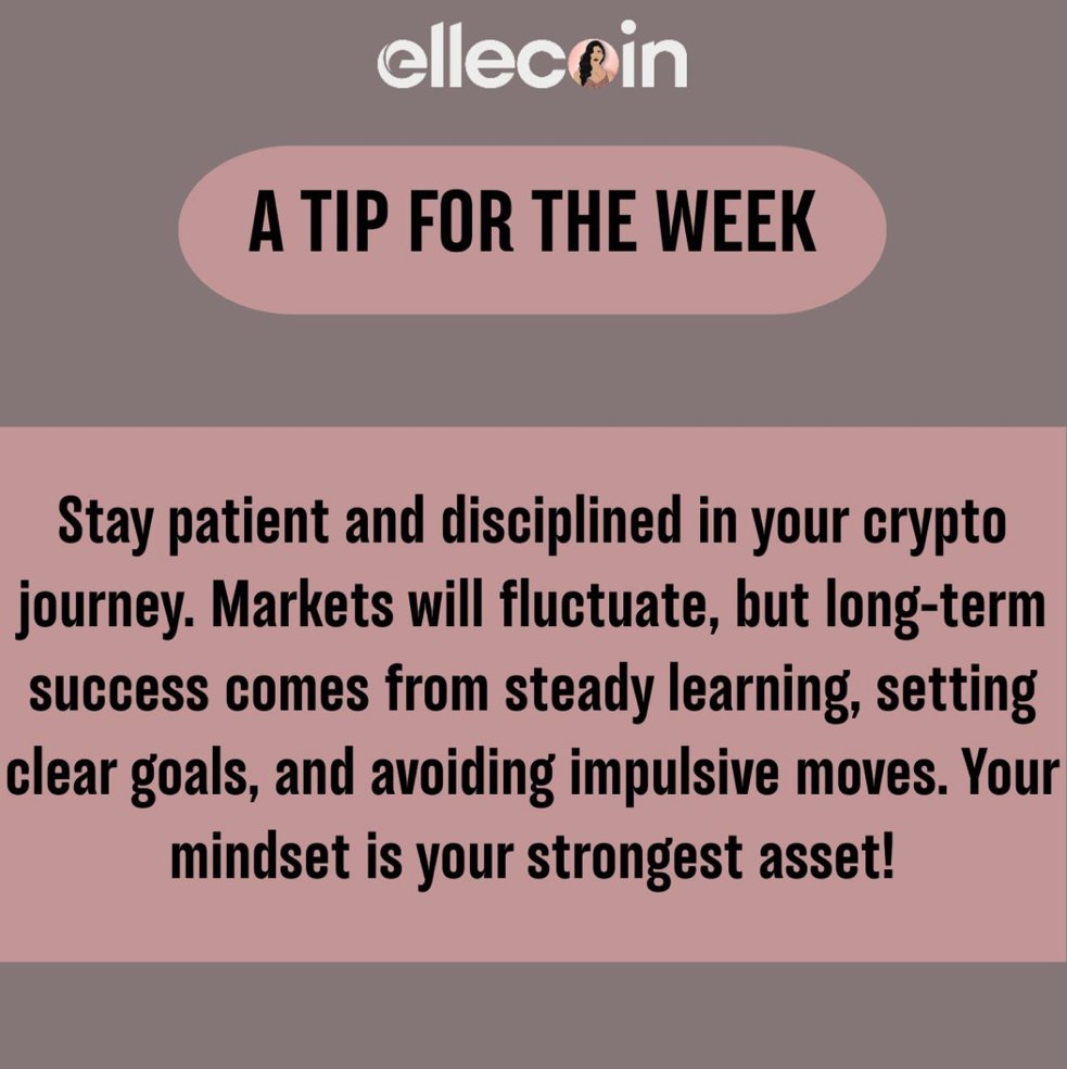 Happy Monday #ElleCoin community! We all hope you have an amazing week full of learning and long term goals!