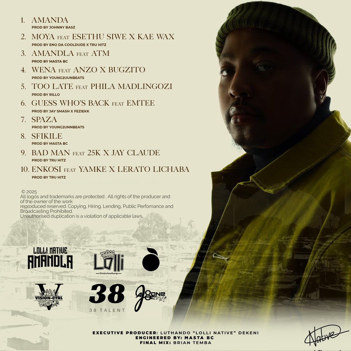 #Amandla Dropping 19/09/25

Ndiyabulela to everybody who made this Possible!
Producers,Featured Artists,Family,Friends &amp; All the business Associates.
Nantsi #Tracklist