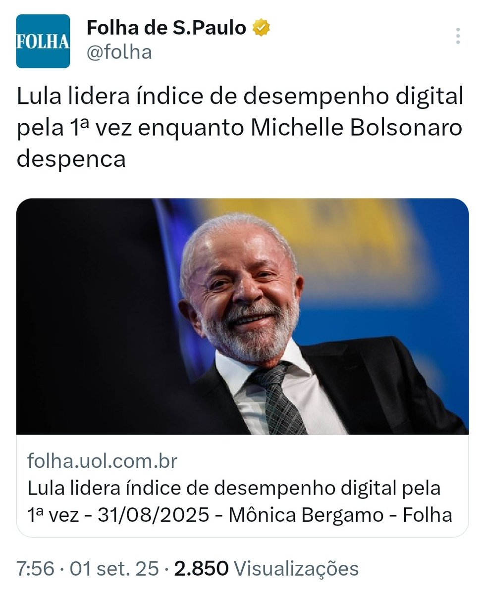 henriolliveira_'s tweet image. 23:59h

- proíbem qualquer exposição de Bolsonaro nas redes sociais (sob pena de prisão)
- atacam sua família 24h por dia
- perseguem seus apoiadores
- o governo se reúne abertamente com a militância digital de esquerda

00:00h

- "Lula lidera índice de desempenho digital"

🤡