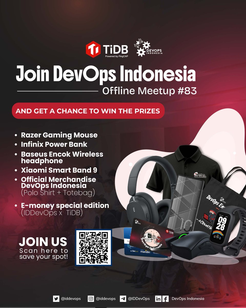 iddevops's tweet image. Introducing our first-ever offline panel discussion session on DevOps Indonesia Offline Meetup #83. Join us with TiDB, AWS and Anteraja talking about Architecting for Supercharged AI Development🌟
🗓️ Wednesday, 17 Sept 2025 | 18:00 – 21:30 WIB
bit.ly/IDDevOps83