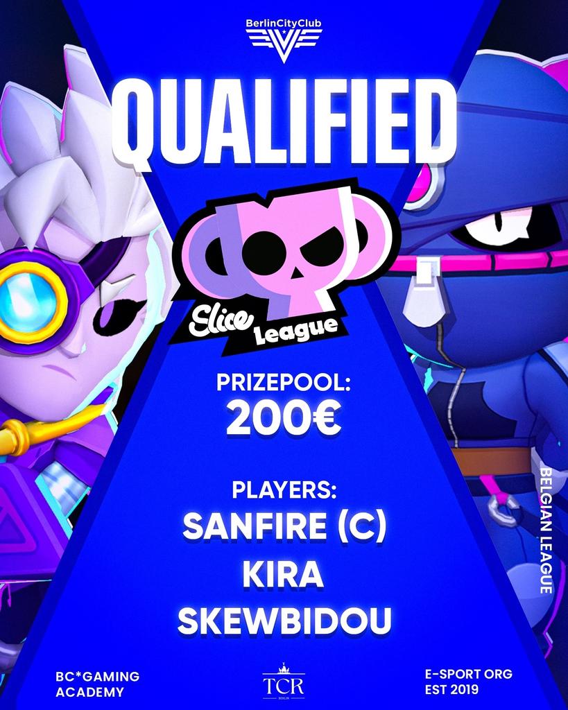 Our BC* Gaming Academy EMEA Team qualified for the <a href="/Weareslice_/">Slice Esport</a> League, which contains a prizepool with  200$! We wish all participants' teams GL 🔥
#BCWIN #BrawlStars 💪