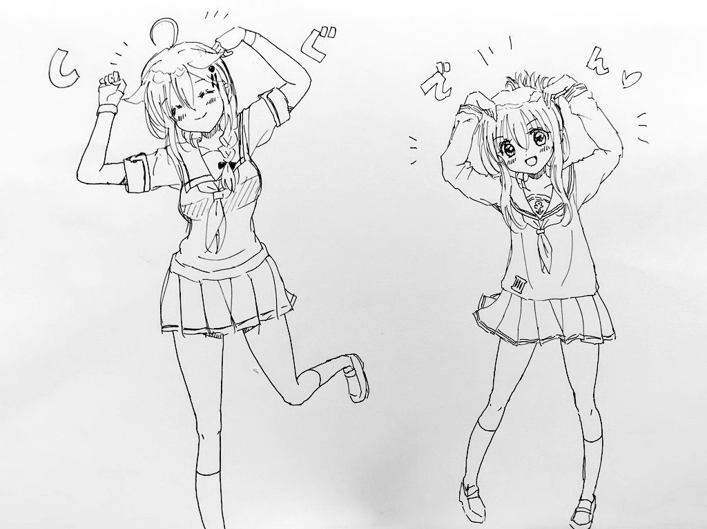 めみちゃんイラスト おさげミクちゃん！ #初音ミク#初音ミクイラスト #mikuhatsune