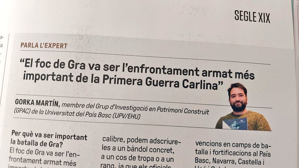 Camins de Sikarra (@csikarra) on Twitter photo Extens article sobre el #FocDeGra i entrevista a <a href="/CarlistWars/">Gorka Martín</a> al <a href="/sapienscat/">Sapiens.cat</a> de setembre.
Recuperem la memòria de la més gran i oblidada batalla de la primera guerra carlina a Catalunya, que va tenir lloc a <a href="/AJTorrefeta/">TorrefetaiFlorejacs</a> #laSegarra.
#carlinada #arqueologia Extens article sobre el #FocDeGra i entrevista a <a href="/CarlistWars/">Gorka Martín</a> al <a href="/sapienscat/">Sapiens.cat</a> de setembre.
Recuperem la memòria de la més gran i oblidada batalla de la primera guerra carlina a Catalunya, que va tenir lloc a <a href="/AJTorrefeta/">TorrefetaiFlorejacs</a> #laSegarra.
#carlinada #arqueologia