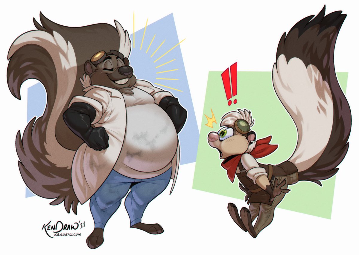 Is it Skunktember again?

Emmet &amp; Sully have both been skunks already, but certainly not for your amusement. This was critical scientific research into the properties of skunk.

(🎨 by @\KenDrawsArt)
