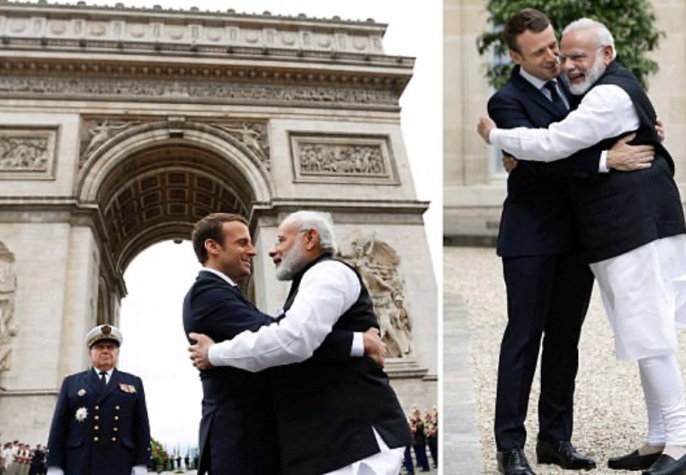 MickaelLaffont's tweet image. Le pauvre #MacronLeFleau , #Modi n’en rien à f… de toi, il fait les mêmes mamours à #Poutine