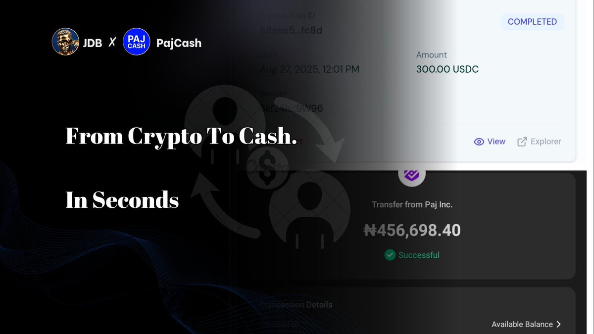You might have seen my recent post talking about my experience with <a href="/paj_cash/">PAJ CASH</a> and how it changed the way I off-ramp crypto.

The painful struggle of trying to get my crypto from my Solana wallet into my bank account in Nigeria is over.

Let me show you how🧵🔻
