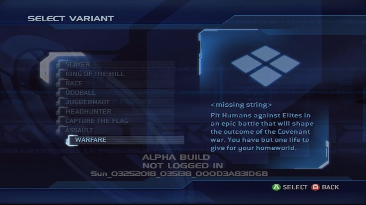 [halo 2 fact]

Originally concepted in Combat Evolved and scrapped, Warfare was intended to be the primary multiplayer offering of Halo 2 - a massive-scale Spartan vs. Elite asymmetric battle. the concept is strikingly similar to the Invasion in Halo: Reach.

<missing string>
