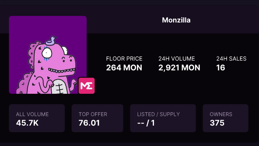 Drop your wallet.

GIVEAWAY  to welcome 1k followers😆😆

1 NFT Monzilla  Floor 264 MON

Task simple
Follow <a href="/monzillanad/">Monzilla</a> 
Like, and comment bellow
retweet (optional)

Winner 48h , lets gooooo 💜