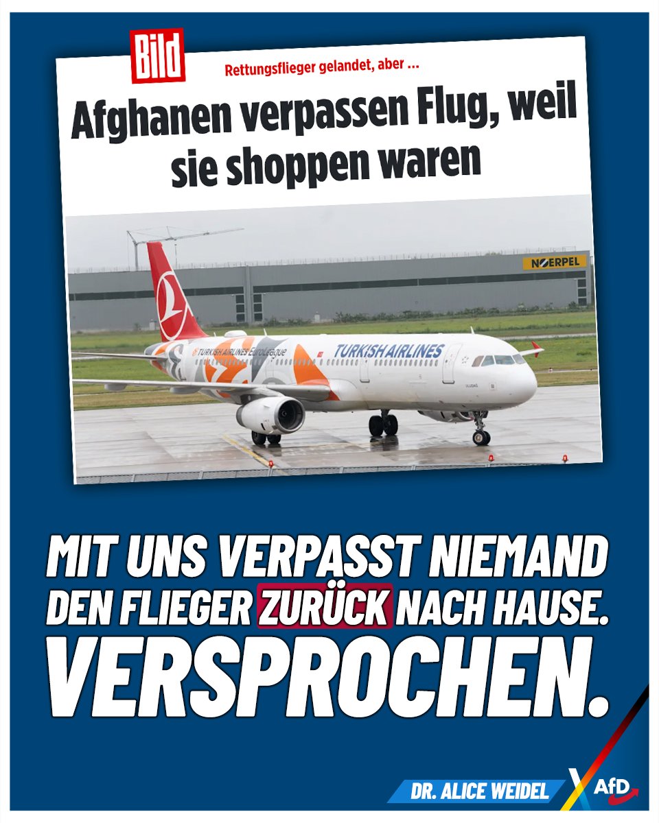 Den Flieger zurück in die Heimat verpasst mit der AfD niemand mehr. Versprochen. 😉