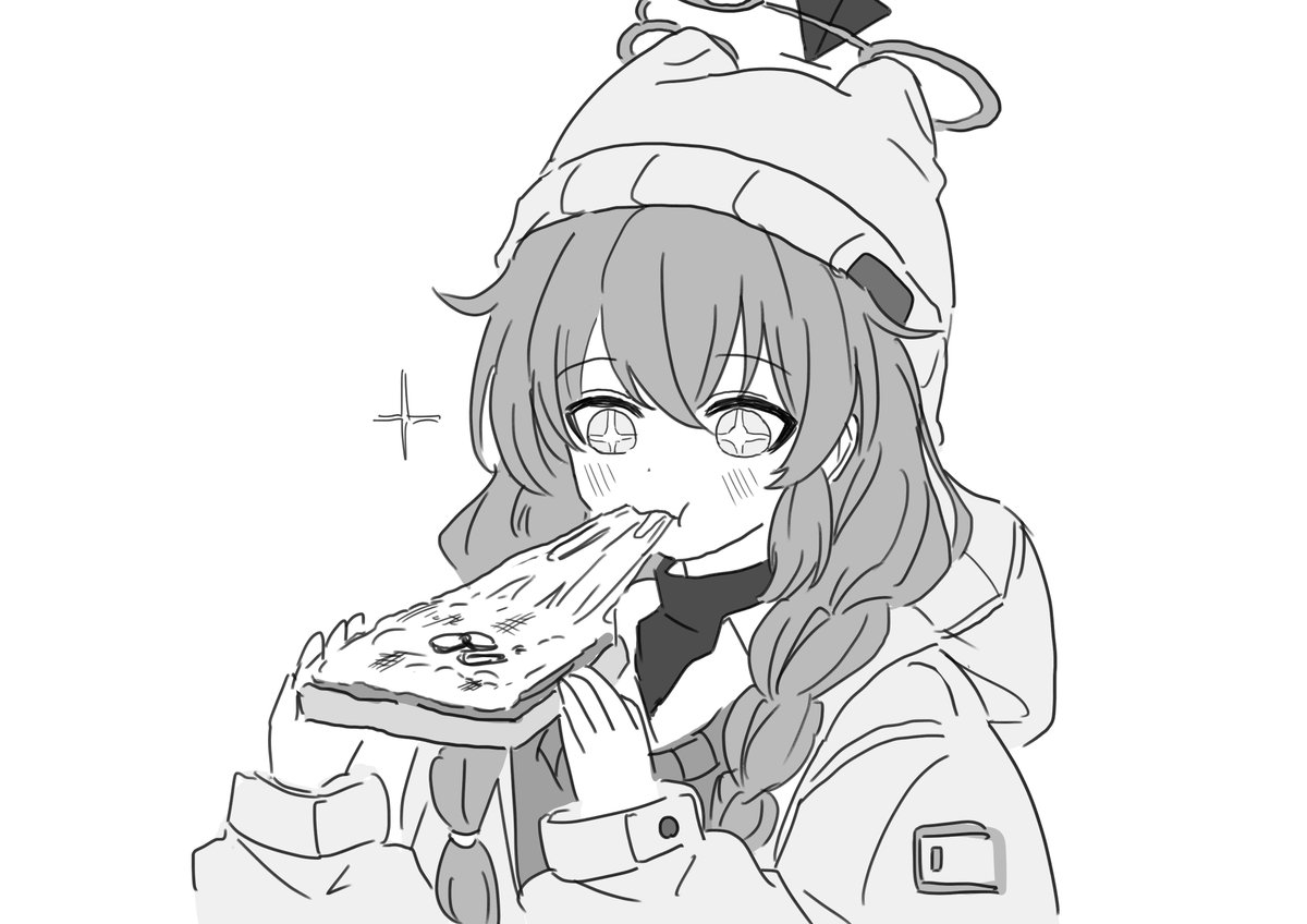 ピザトーストを食べるマキ(再掲)