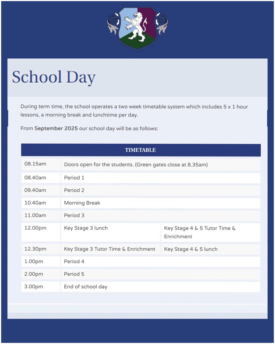 qphschester's tweet photo. We’re #backtoschool ready are you!
We can’t wait to welcome all our fresh faced & eager to go students to start the new term here at #QPHSChester tomorrow.
Please check out our new school day timings & set that alarm ⏰ #beprepared #YouGotThis #excitingtimesahead https://t.co/A0d2pdX64l