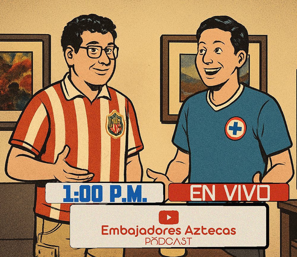 ¡Nos vemos a la 1 en vivo! para hablar de:

- Jornada 7 de Liga MX🔥
- Santi decide quedarse en el Milán🔴⚫️
- Ochoa ya tiene equipo ❓
- Otro mexicano a España🛩

Ya lo saben por nuestro canal de Youtube