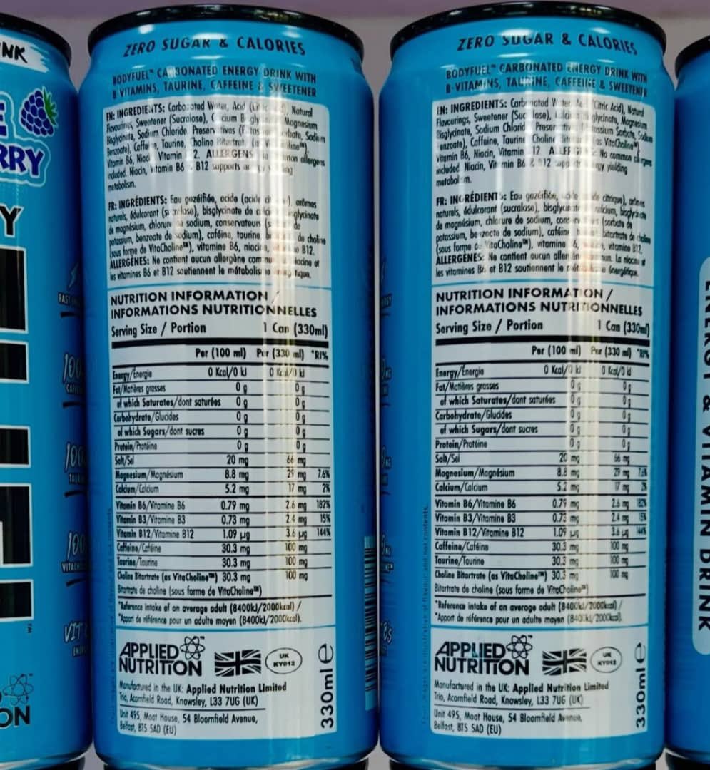 Applied Nutrition Bodyfuel Energy Drink 💥

Zero Sugar ✅
Zero Calories ✅

(5500🇳🇬/43GHS🇸🇳)