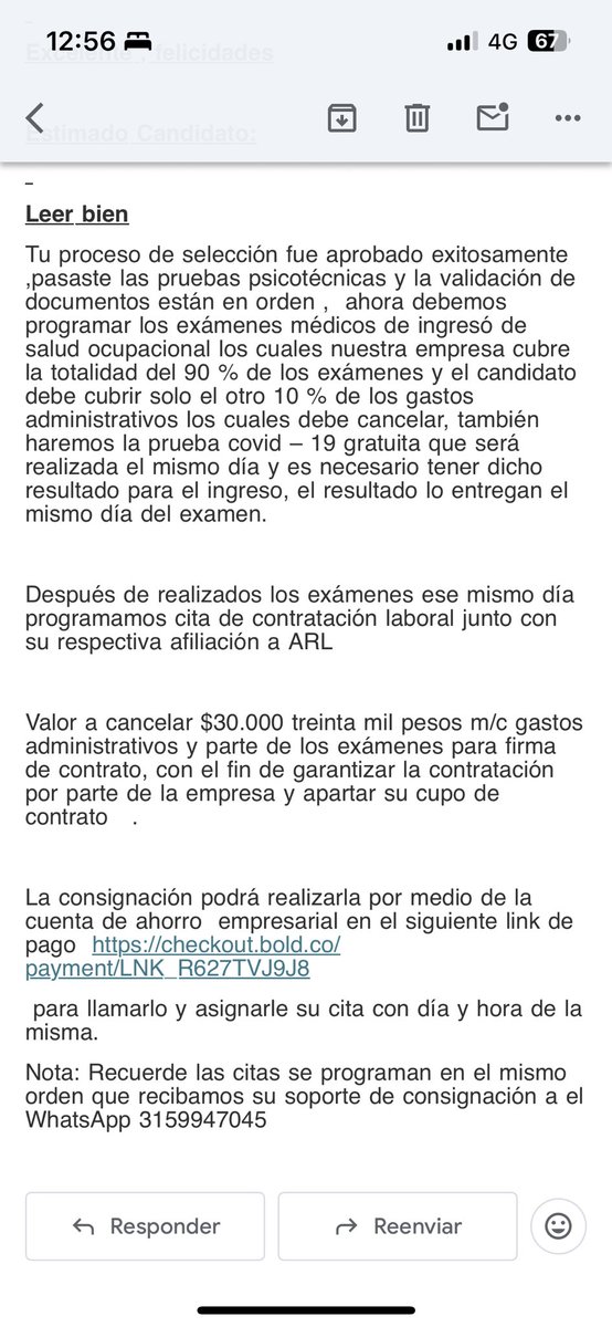 ESTAFA !! Ellos se comunican a ofrecer trabajo remoto a nombre de <a href="/NuevaEPS_/">NUEVA EPS</a> para trabajar de inmediato lo más gracioso piden para pagar los exámenes médicos ! A nombre del call Center que está en Dorado plaza ! #denuncia #estafa <a href="/FiscaliaCol/">Fiscalía Colombia</a>