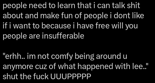 maticthree's tweet image. and we have free will and can choose to comment or judge how you do so however we want lmao

also, werent YOU the one continuously dming lones without any actual response multiple times a week because you wanted to be friends with him so badly lmao

calling HIM insufferable