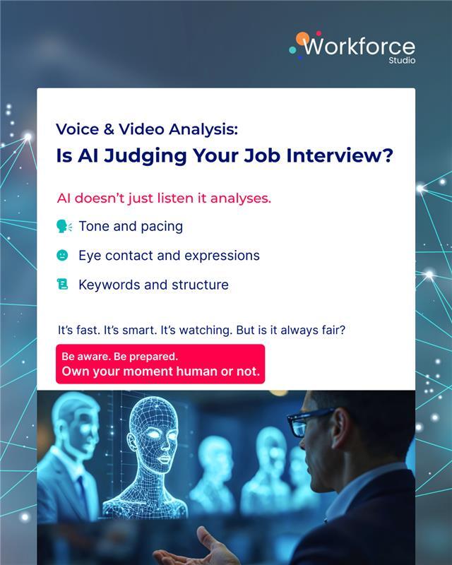 workforcestudio's tweet image. &quot;Your job interview is now a performance and AI is the judge.&quot; 
 Is it progress or profiling? 
Be human. Be ready. Be unmissable. 
 Because your next job might depend on an algorithm’s gut 
Prepping for interviews? Don’t just rehearse recalibrate. 
#AIinHiring #InterviewTech