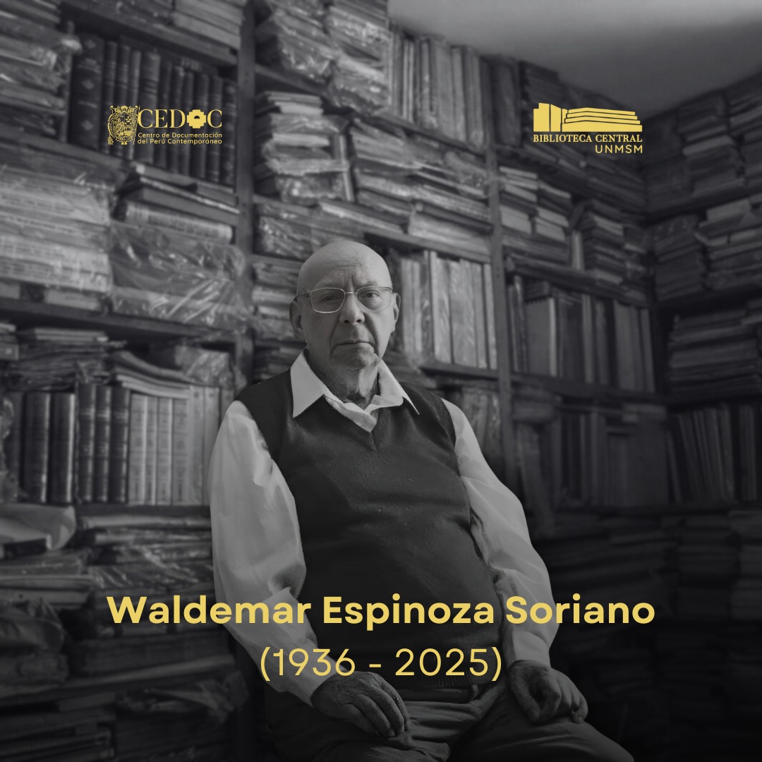 cedoc_unmsm's tweet image. [Homenaje a Waldemar Espinoza Soriano] 🕊

Desde el CEDOC de la Universidad Nacional Mayor de San Marcos rendimos homenaje a la memoria de Waldemar Espinoza Soriano por su sensible fallecimiento. Honramos su legado en las Ciencias Sociales peruanas.