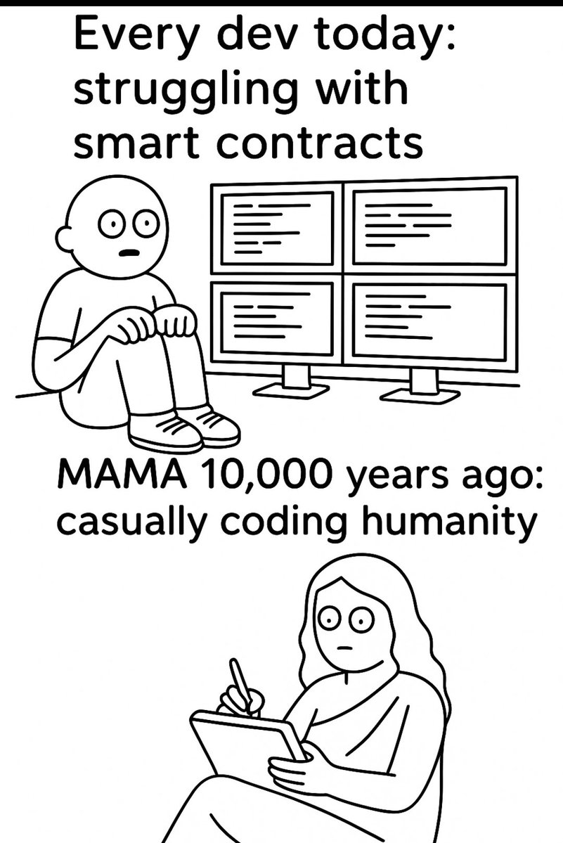 LGVerse (@lgblockchain) on Twitter photo If you think coding is hard, imagine building humans from scratch.
MAMA did it casually 10,000 years ago. 🧬
#NuwaMeme <a href="/nuwa_world/">Nuwa World</a> If you think coding is hard, imagine building humans from scratch.
MAMA did it casually 10,000 years ago. 🧬
#NuwaMeme <a href="/nuwa_world/">Nuwa World</a>