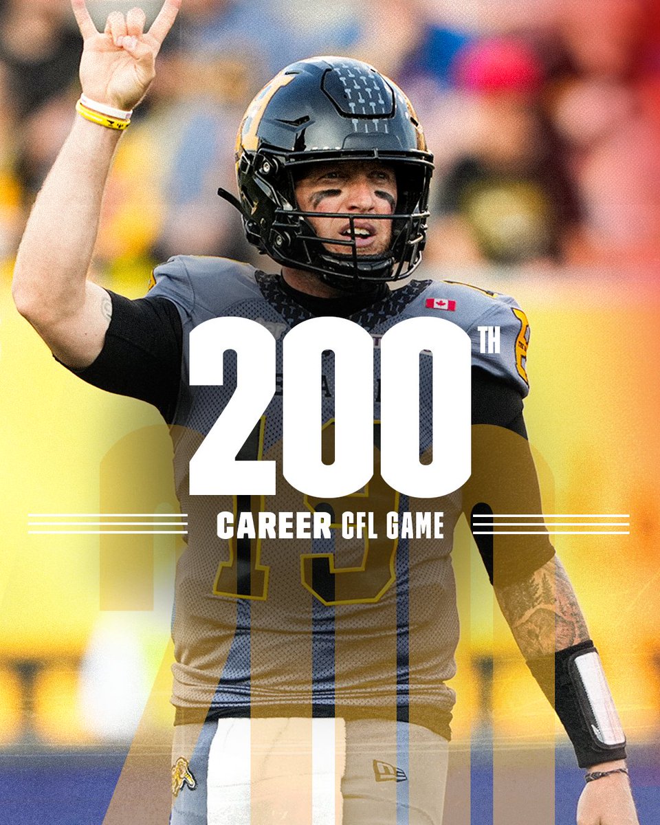 Tiger-Cats quarterback Bo Levi Mitchell is set to play his 200th career game on Labour Day vs. Toronto.

Congratulations on a major career milestone!